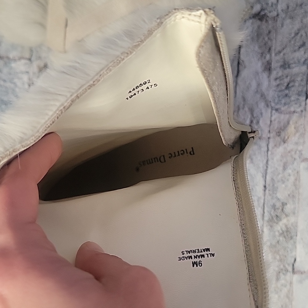 Pierre Dumas 3 Inch Heel Boots with Faux Fur Cream - Picture 11 of 12